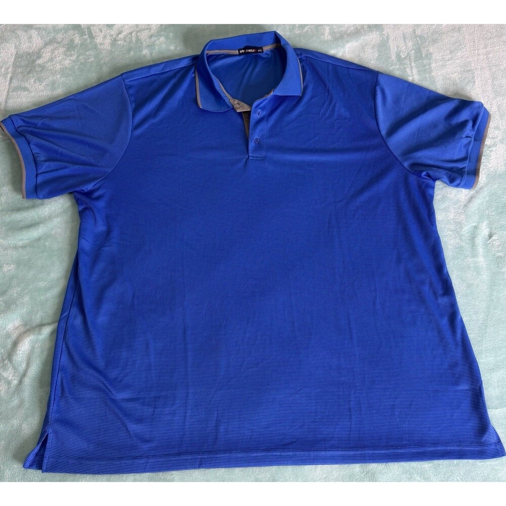 Sportswear 4XL Mens Polo Shirt Blue Short Sleeve
